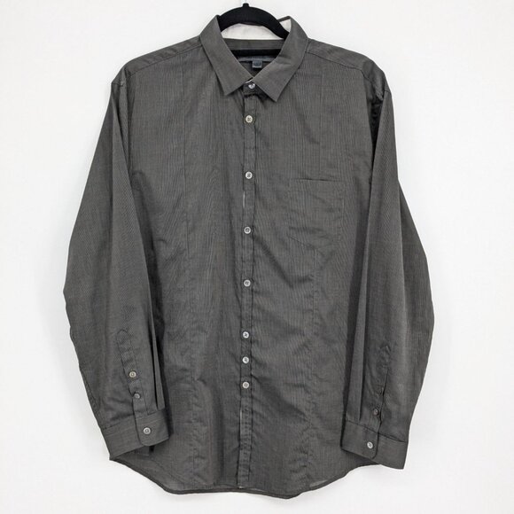 John Varvatos Pinstriped Button-Up Shirt Men Size L Lightweight Preppy Capsule - Picture 1 of 11